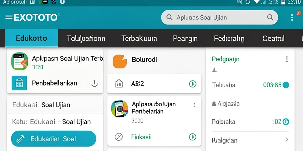 Tampilan antarmuka aplikasi EXOTOTO untuk soal ujian.