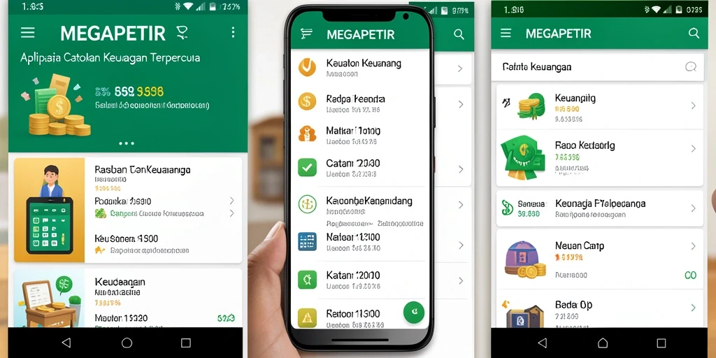 Antarmuka MEGAPETIR yang intuitif dan informatif untuk Catatan Keuangan.