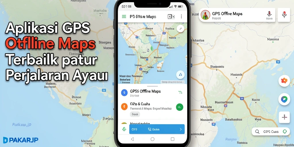 Tampilan antarmuka PAKARJP dengan peta navigasi offline yang jelas.