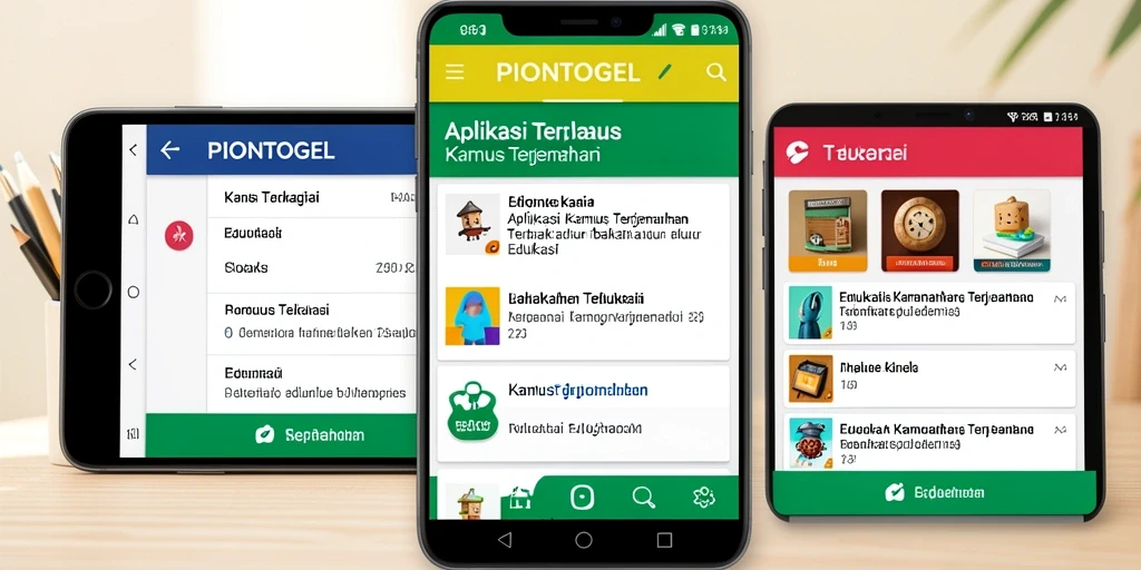 Screenshot utama PIONTOGEL menampilkan antarmuka Kamus Terjemahan yang ramah pengguna.