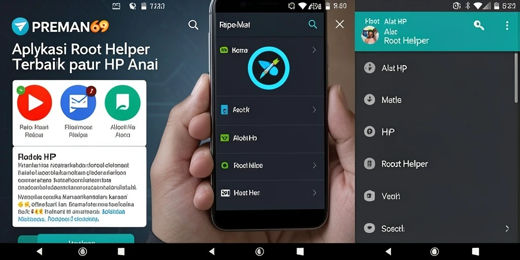 Antarmuka PREMAN69 yang sederhana dan mudah digunakan untuk Root Helper.