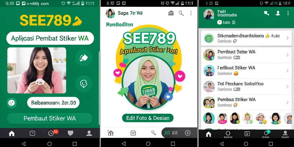Antarmuka SEE789 yang intuitif untuk membuat stiker WA.