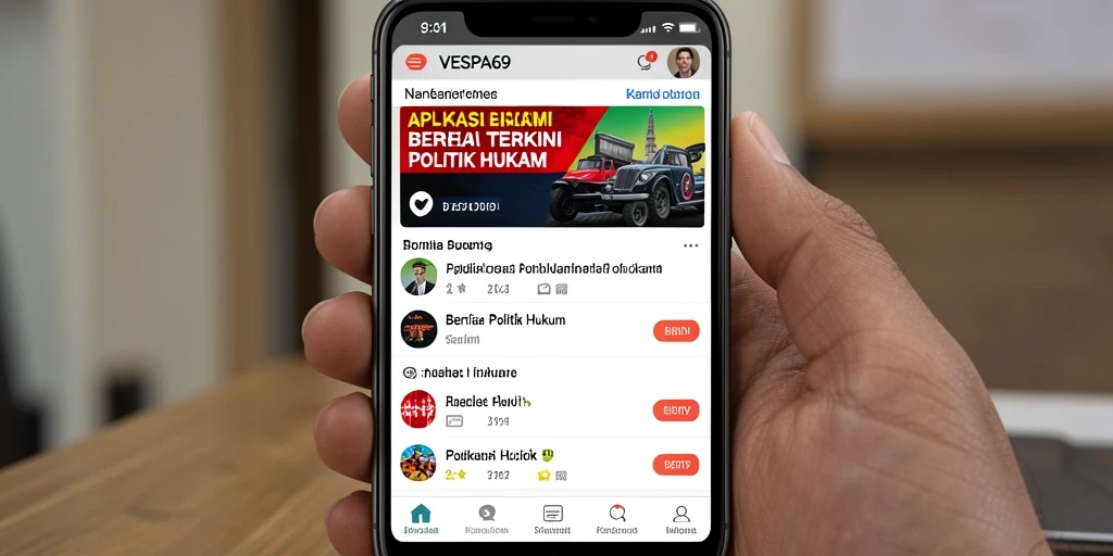 Tampilan antarmuka aplikasi VESPA69 yang informatif dan menarik.