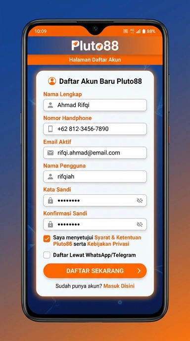 Buat Akun Baru di pluto88 dengan Mudah